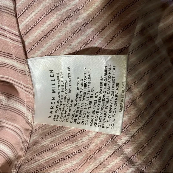 Karen Millen Blush and Mauve Striped Blouse Size 4 - Picture 5 of 8